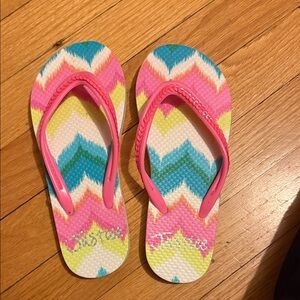 Justice Pink and Blue Chevron Flip Flops